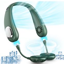 Portable Neck Fan, Hand Free Air Conditioner with 4 Air Outlet 3 Speed for Travel, Camping, Yard Work