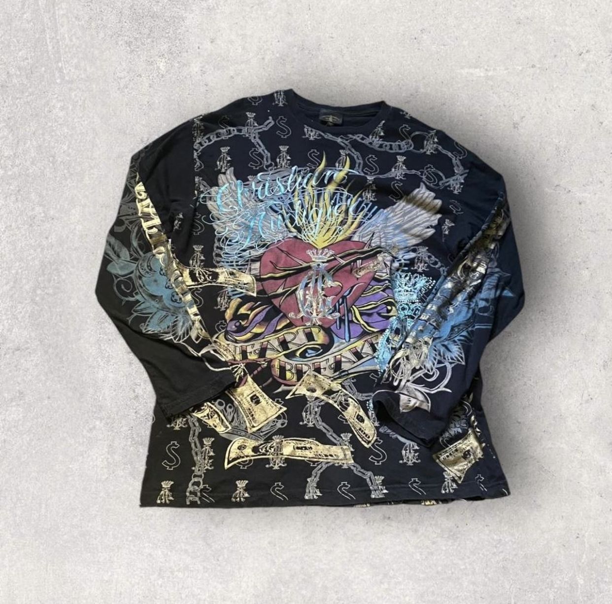Y2K Ed Hardy x Christian Audigier AOP Long Sleeve