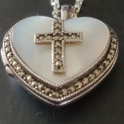 Sterling Silver Heart Cross 