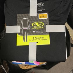 Athletic Works 2 Piece Set Long Sleeve Tee & Leggings 