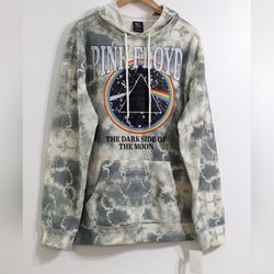 Pink Floyd "The Dark Side Of The Moon" Men's Tie Dye Graphic Hoodie, Size XL , NEW