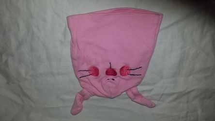 Well loved bunny hat for baby pink has ears and face