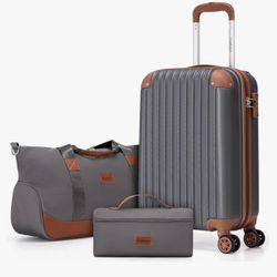 Carry On Luggage Sets 3 Piece, 20 Inch Luggage 22x14x9 Airline Approved with Wheels and TSA Lock, ABS Lightweight Hardshell Travel Suitcase Set with D