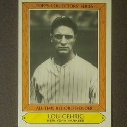 1985 Topps Lou Gehrig New York Yankees #14 Henry Louis N.Y. All-Time Record Holder Collector's Series Baseball Card Vintage Collectible Sports MLB