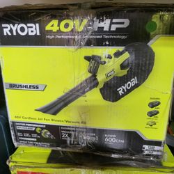 RYOBI


Was $469.00


$299.00


40V HP Brushless 100 MPH 600 CFM Cordless Leaf Blower/
Mulcher/Vacuum with (2) 4.0 Ah Batteries and Charger