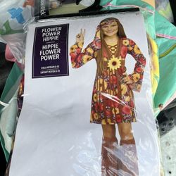 Flower Power Hippie Costume 8-10