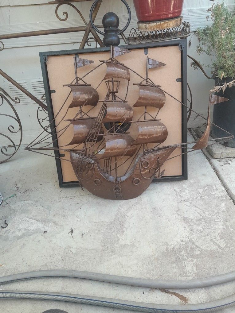 Antique Old Ship 36 Wide By 26 High Pick UP Only