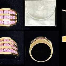 Swarovski pink sapphire ring 