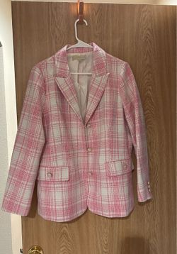 Pink Plaid Blazer