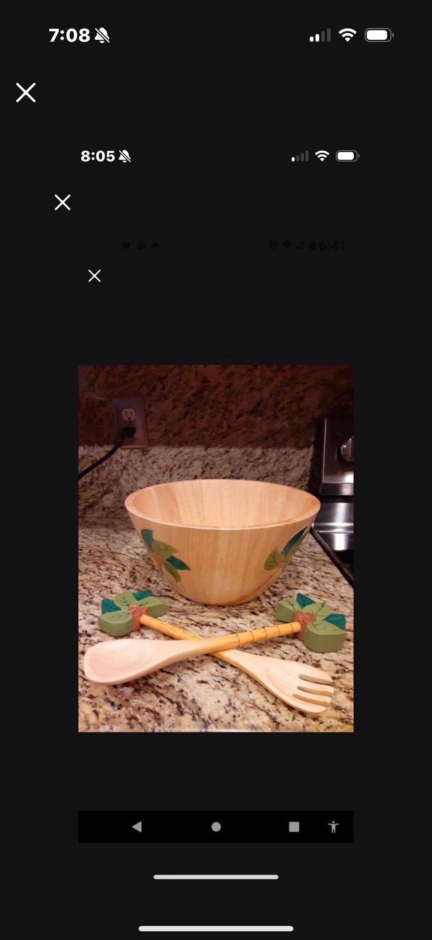 Wooden 3 piece salad serving set
