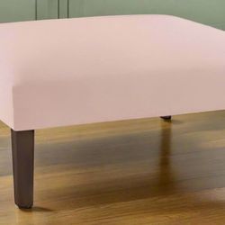 Havenly Blush Velvet Cocktail Square Ottoman Bench FFE258-116