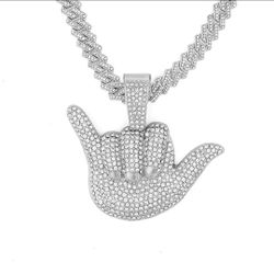 Invicta Elements Hang Loose Iced Out Pendant & Chain