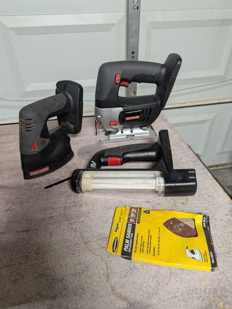 Three Craftsman 19.2 volt power tools