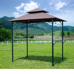 Brand new Grill Gazebo 8' x 5' Outdoor BBQ Canopy with 2 LED Lights (Brown)