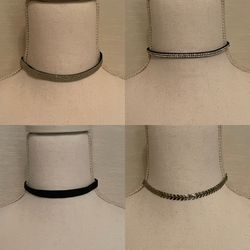 4 Different Style Choker Necklaces 