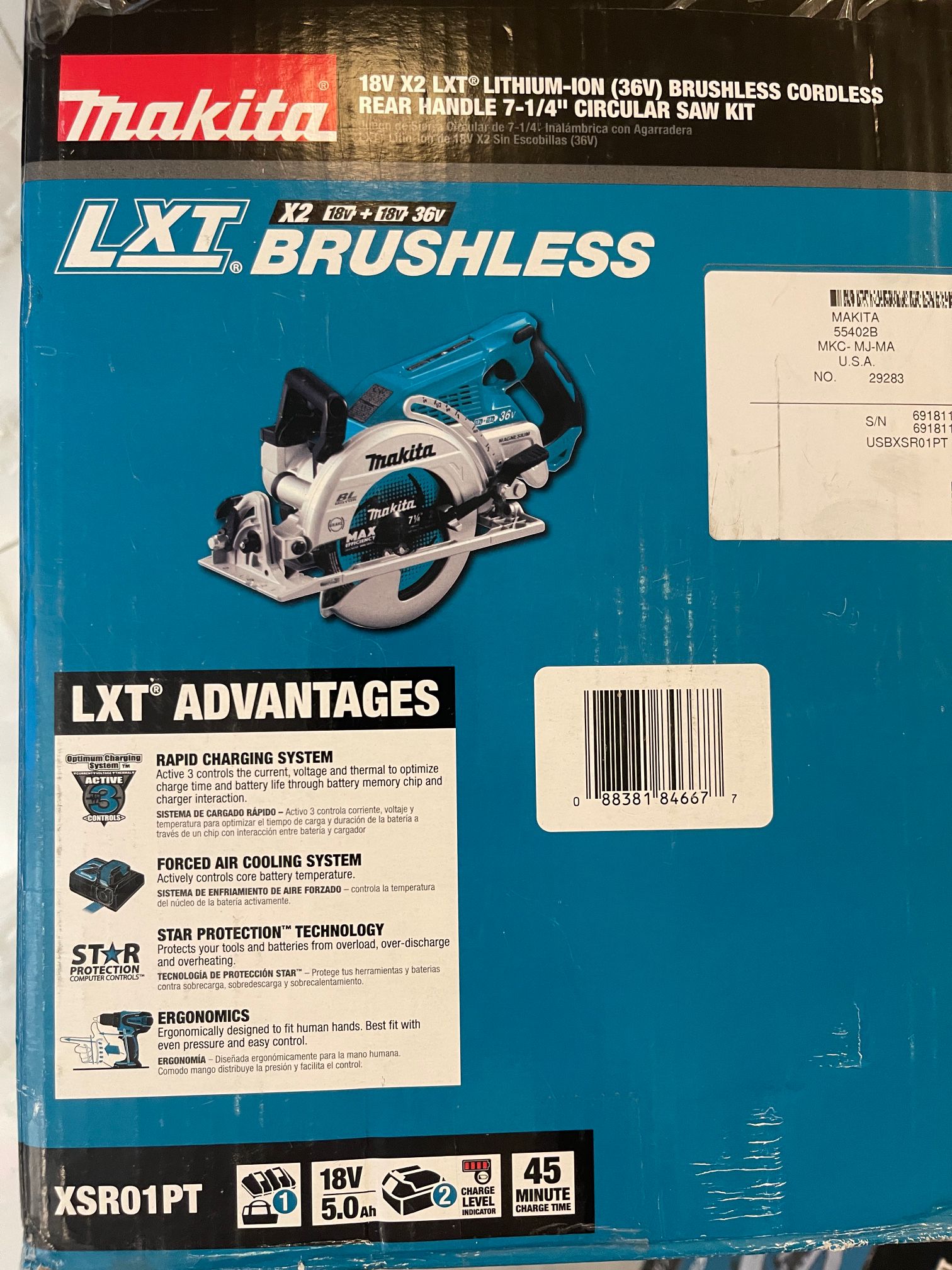 Makita 18V X2 LXT 5.0Ah Lithium-Ion (36V) Brushless Cordless Rear Handle 7-1 /4 in. Circular Saw Kit for Sale in Queens, NY OfferUp