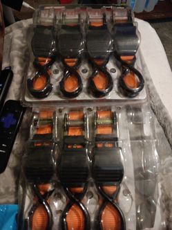 Four pack 1 in x 15 ft ratchet tie downs