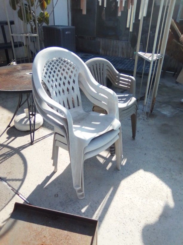 Chair's And Rod iron Table