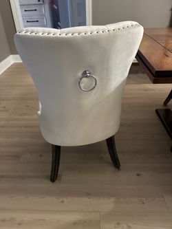 6 plush cushioned dining chairs