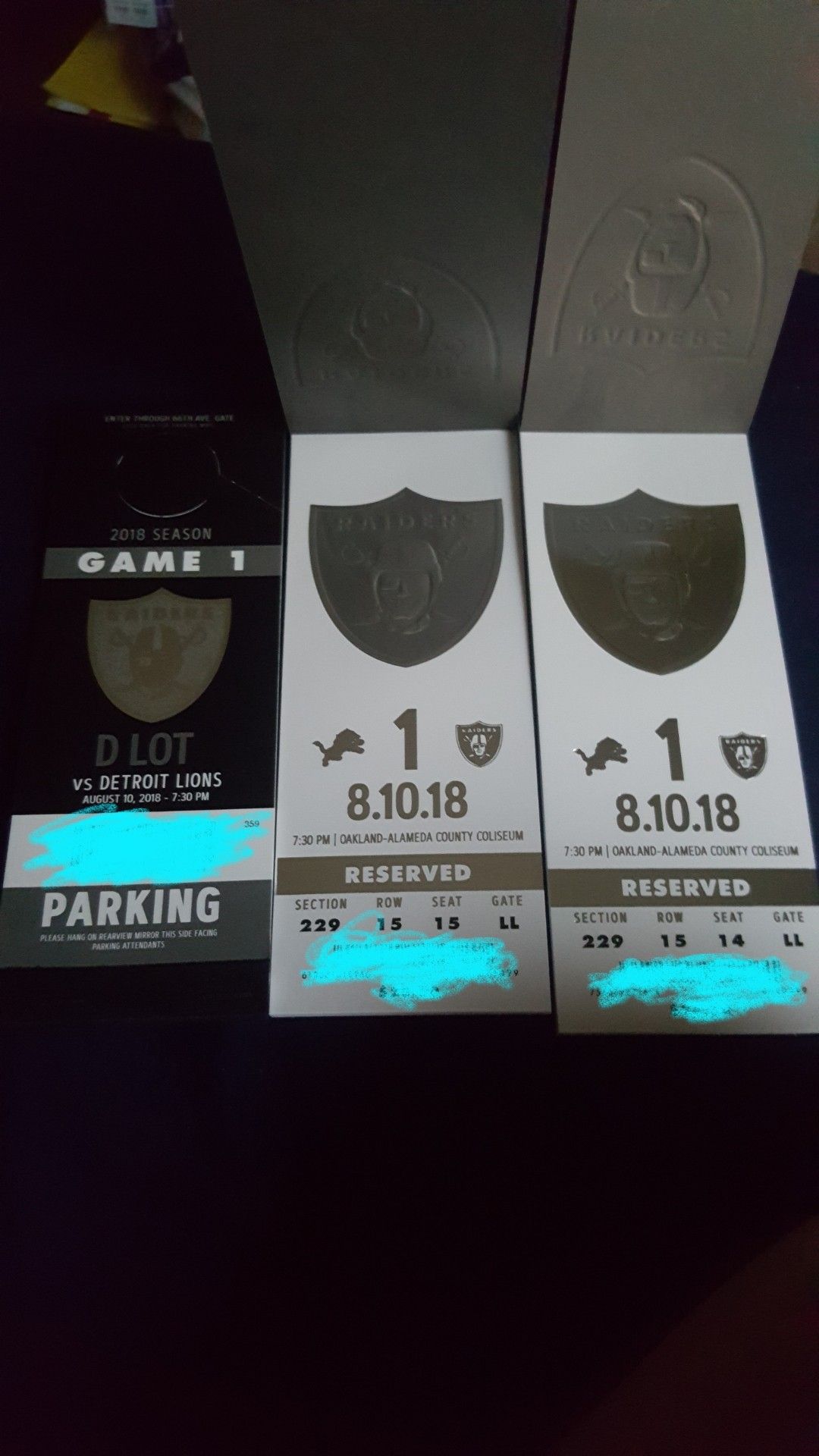 Raider tickets and parking