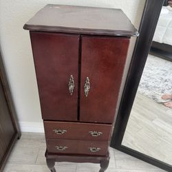 Elegant Cherry Wood Jewelry Armoire – Great Storage!