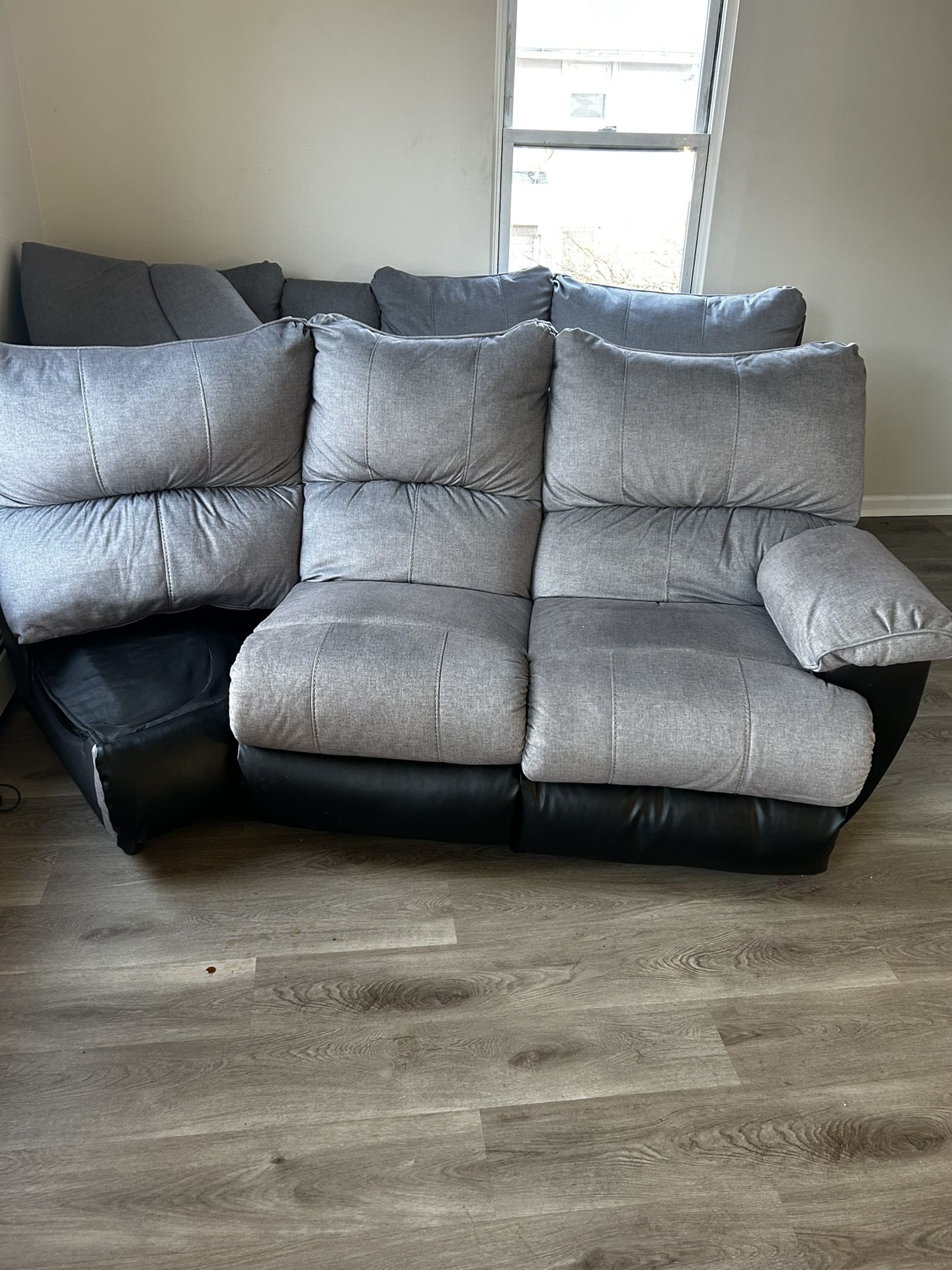 Ashley Grey Sectional Sofa With USB Port