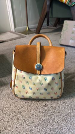 Y2K Dooney & Bourke Leather Logo Backpack Purse Bag Charm