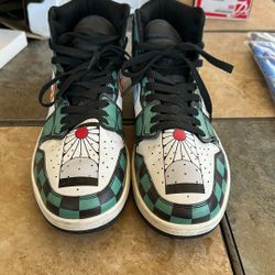 Tanjiro Water And Fire Air Jordan’s 1 Anime Custom Shoes