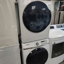 Used Samsung Front Load Washer And NEW Samsung Stackable Gas Dryer Set 