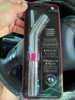Manna Stainless Steel Reusable Straws 8-Piece Set