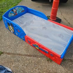 Prices Firm.. Mickey Mouse Toddler Bed With Mattress