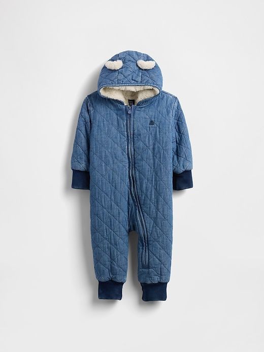 Baby Quilted Denim Cozy One-Piece