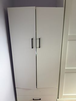 White Armoire with 2 drawers