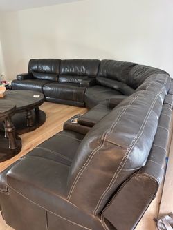 Gray Leather Couch