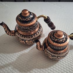 Handcrafted Copper Turkish Teapot Set