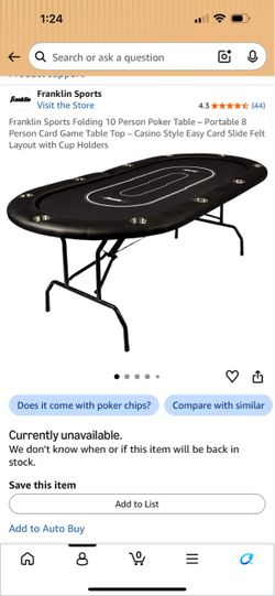 Franklin Sports 10 person poker table