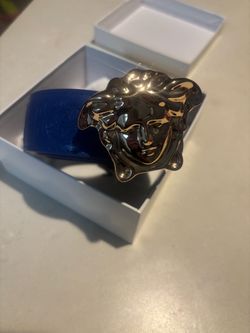 Blue Versace belt