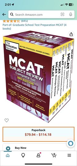 MCAT Study books the Princeton Review Complete Set