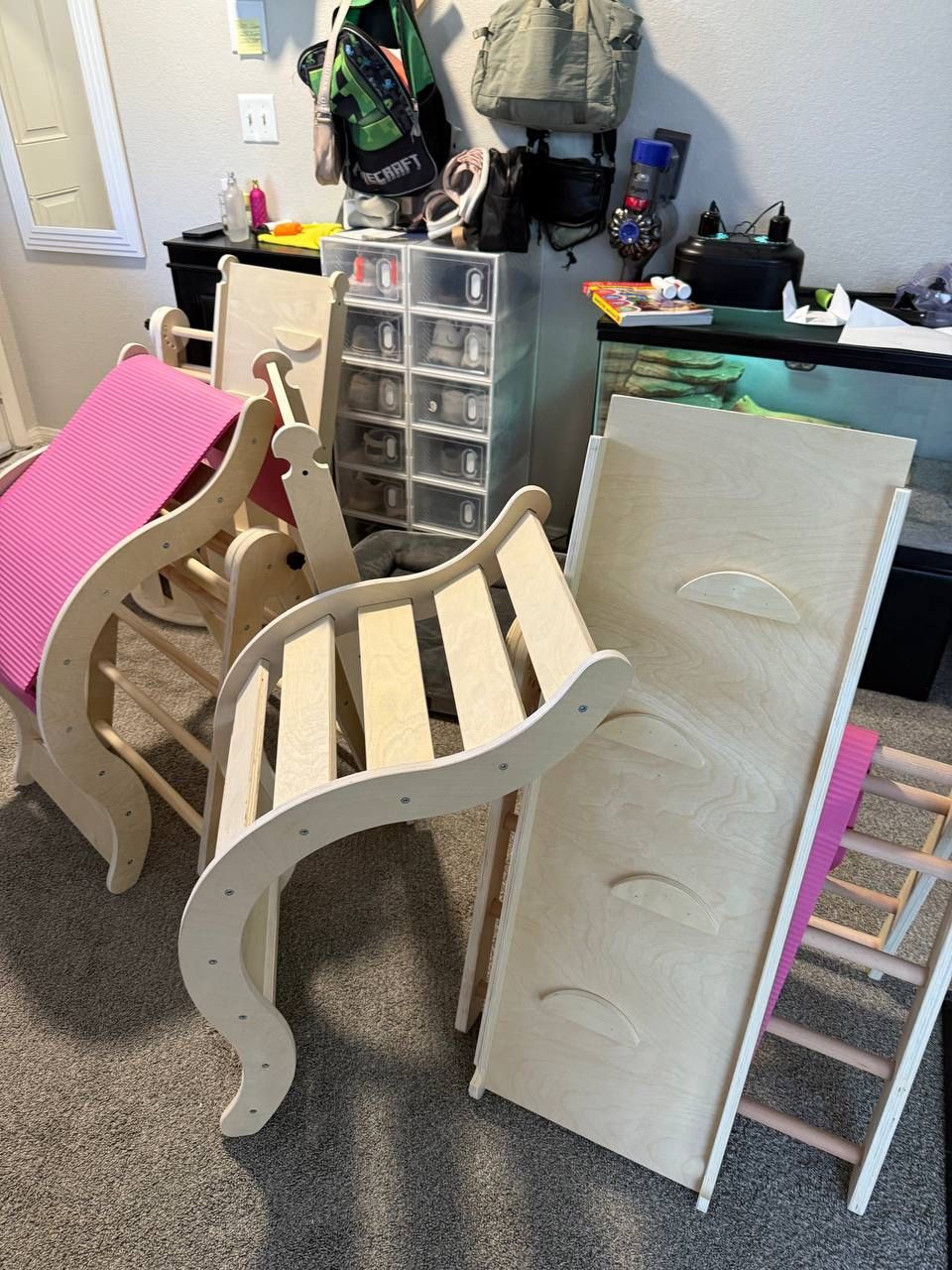 Pikler Triangle , 7 in 1 Toddler Climbing Toys Indoor, Montessori