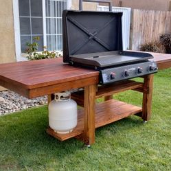 Outdoor Bbq/ Griddle Cooktops Wooden Tables