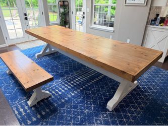 Farmhouse dining table and bench