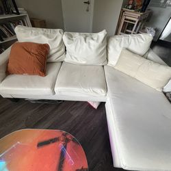 White Faux Leather Couch