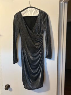 V-Neck Shimmer Sheath Dress