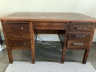 Antique solid wood desk