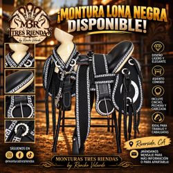 Black Canvas Western Horse Saddle Set