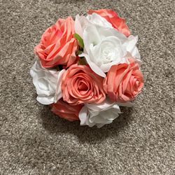 Pink And White Rose Bouquets (artificial)