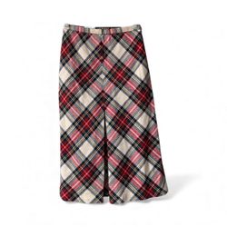Vintage Gor-Ray Made in England  Wool Pleated Plaid Skirt