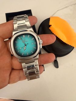 Pagagar Stainless Steel Watch Teal Dial