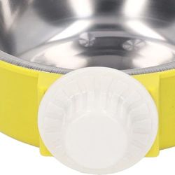 Pet Puppy Food Water Bowl, Hanging Pet Food Bowl Plastic Bowl Stainless Steel Bowl Removable Hanging for Cat Puppy Birds Rats Guinea Pigs 