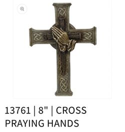 New in box praying hands cross
